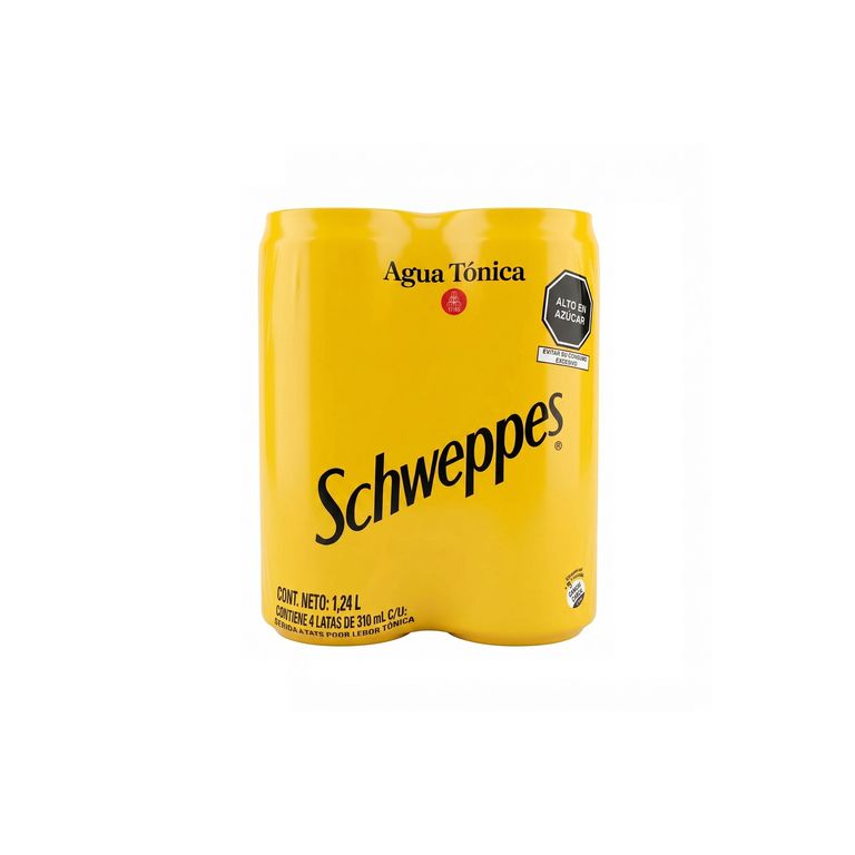 Bebida Gasificada Schweppes Tónica Pack 4 Latas 310 mL