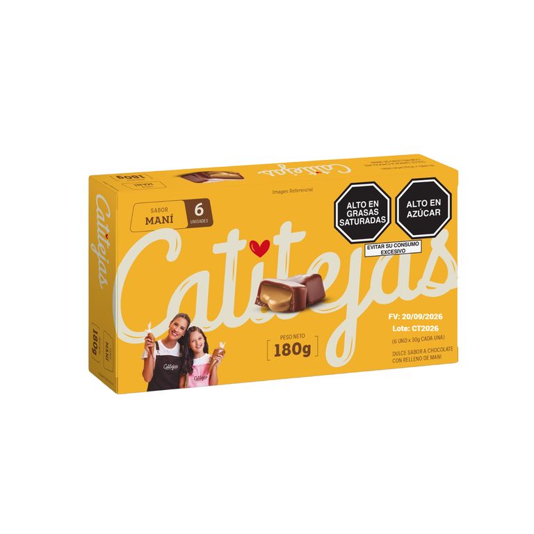 Chocotejas Catitejas Maní Display 180 g