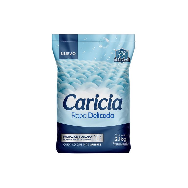 Detergente en Polvo Caricia Ropa Delicada Bolsa 2.1 Kg