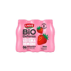 LAIVE - Yogurt Biodefensa Laive Fresa Sixpack Botella 100 mL