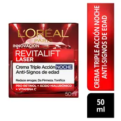 LOREAL PARIS - Crema Noche Revitalift Laser Loreal Paris Envase 50 mL