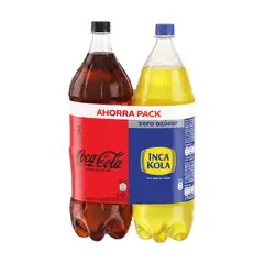 COCA COLA - Pack Gaseosas Coca-Cola Zero 2.25 L + Inca Kola Zero 2.25 L