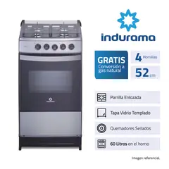 INDURAMA - Cocina A Gas Indurama Dublin 20" Gris 4 Hornillas