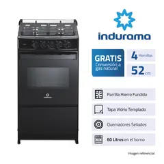 undefined - Cocina A Gas Indurama Canela 20" Negro 4 Hornillas