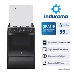 INDURAMA - Cocina A Gas Indurama Avila 24" Negro 4 Hornillas